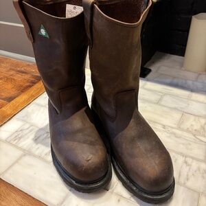 Dickies Rogue Wellington Steel Toe Work Boots Brown Leather | Mens 11 EH CSA